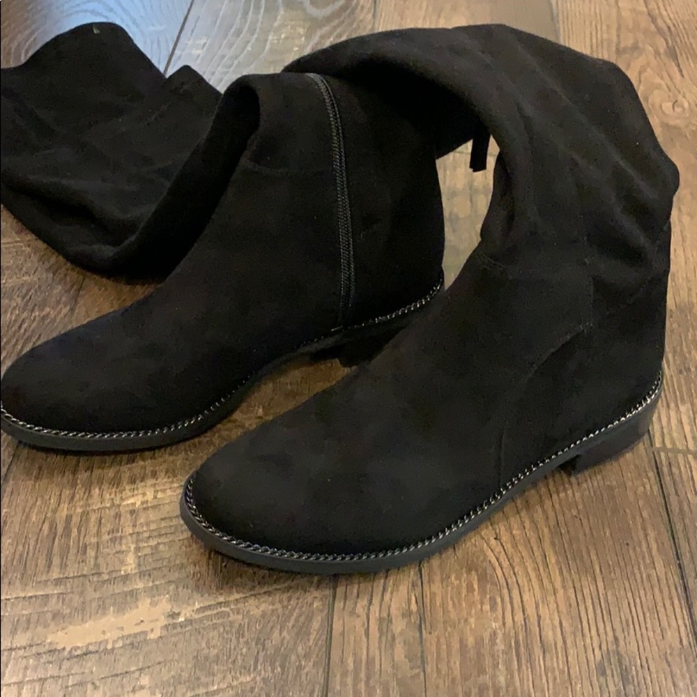 Franco Sarto Over the Knee Black Suede Boots - Picture 6 of 6